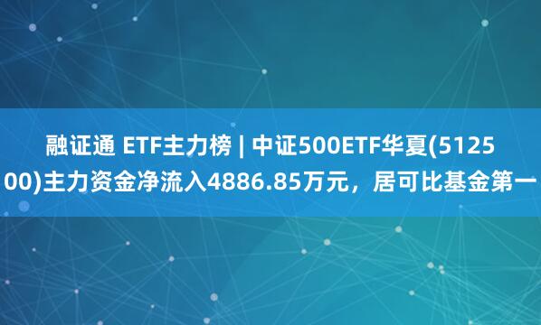 融证通 ETF主力榜 | 中证500ETF华夏(512500)主力资金净流入4886.85万元，居可比基金第一